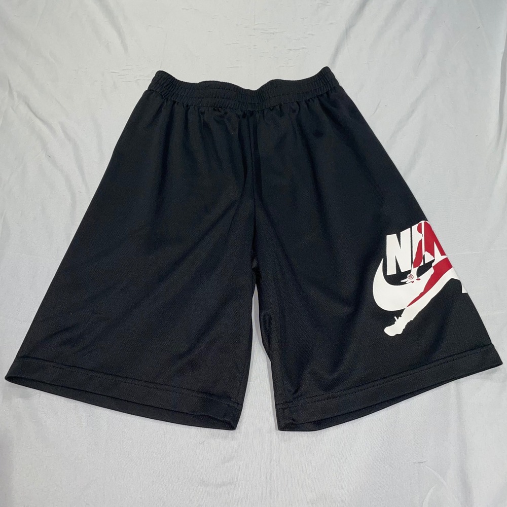 Jordan Nike Air Jumpman Boys Mesh Athletic Shorts Black Red White Large L 12-13Y